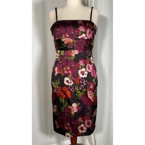 Laundry by Shelli Segal Silk Floral Empire Waist Dress Strappy Sheath 10 NWT